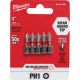 Milwaukee Shockwave #1 Phillips 1 In. Insert Impact Screwdriver Bit 5pk