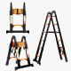 BOWEITI 12.5' Aluminum Ext Telescoping Ladder w/Detachable wheels 330lbs Cap