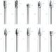 Rotary Burr Set, 10pcs Tungsten Carbide Rotary Burrs Set Double Cut Points Files