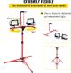 VEVOR LED WP Work Light with Stand 5000 Lumen Dual-Head 27.6