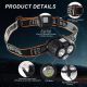 Ginlpd Rechargeable Headlamp 1200 Lumen 4 Modes LED Waterproof Motion Sens
