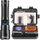 RELYBO Tactical Flashlight Rechargeable LED  Super Bright 3000 Lumens XHP70.2