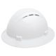 ERB Delta Americana Vented Full Brim Hard Hat 4-Point Ratchet Suspension - White