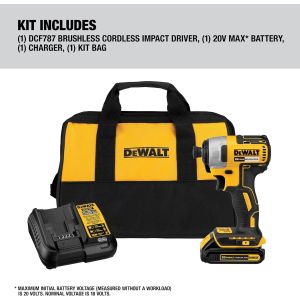 Dewalt 20V Max Brushless Impact Driver Kit