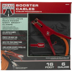 Woods 16 ft. 6-Gauge 250 Amp Orange Booster Cables