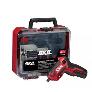 Skil 4V Pistol Grip Screwdriver w/42pc Bit Set, USB Charger & Carry Case