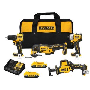Dewalt Atomic 20-Volt Lithium-Ion Brushless Combo Kit (4-Tool) with (2) 2.0Ah