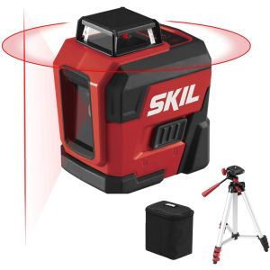 SKIL 65' 360° Red Self-Leveling Cross Line Laser Level w/Rechargeable Lithium Ba