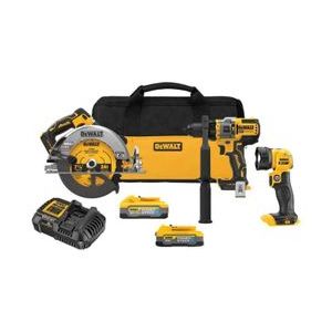 Dewalt 20V XR Powerstack Brushless 3 Tool Combo Kit w/5Ah & 1.7Ah Batteries & Ch