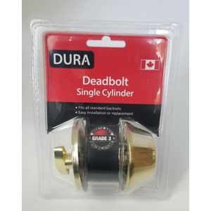 Dura Deadbolt Single Cylinder PB