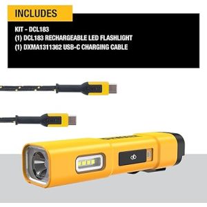 Dewalt LED Flashlight, USB-C Rechargeable, Magnetic Jobsite Light