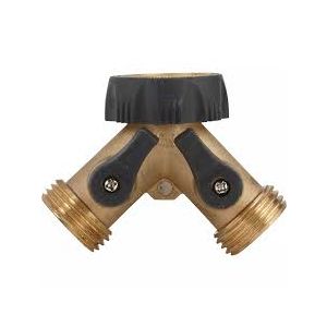 Brass Y-connector Hose Shutoff With Swivel Coupling