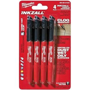 Milwaukee 4pk Black Fine Point Marker