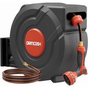 Upgraded Retractable Garden Hose Reels 130' x 1/2