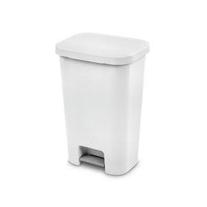 Sterilite 11.9 Gal. White StepOn Wastebasket