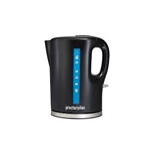Kettle - Proctor Silex 1.7L Black Plastic Cordless Kettle Auto Shutoff