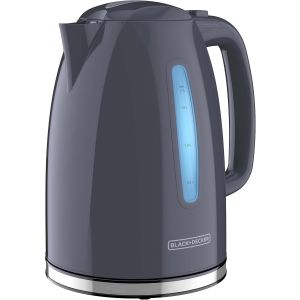 Black & Decker Plastic Cordless Kettle 1.7L Rapid Boil, Auto Shutoff, Grey