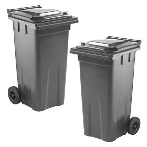 Bin - 96 Gallon with Wheels - Granite Grey - Roto