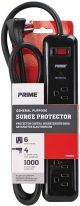 Prime Wire 6-Outlet Household Electronics Surge Protector with 14/3 SJT 4'