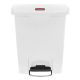 Slim Jim Resin F/Step Bin White 8G/30L - RUBBERMAID