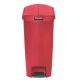 Slim Jim Resin S/Step Bin 50L/13Gal Red - RUBBERMAID