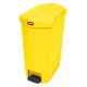 Slim Jim Resin S/Step Bin 50L/13Gal Yellow - RUBBERMAID