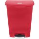 Slim Jim Resin F/Step Bin 90L/24Gal Red - RUBBERMAID