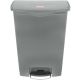 Slim Jim Resin F/Step Bin 90l/24Gal Gray - Rubbermaid