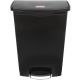 Slim Jim Resin F/Step Bin 90L/24Gal Black - RUBBERMAID