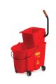 Rubbermaid Mop Bucket - 35Qts Side Press Wave Break - Red