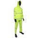 3pc .35mm PVC/Poly Fluorescent Green Rain Suit with Reflective - L