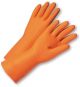 Flock Lined Orange Latex Glove - Large