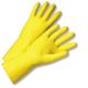 Flock Lined Yellow Domestic Latex Gloves - Large