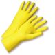 Flock Lined Yellow Domestic Latex Gloves - XL