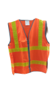 Traffic Vest 120 Denier - Yellow Plastic Reflective - Silver Zip - 1 Front Pocke