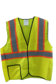 Traffic Vest 145 GSM - 3M Silver Reflective Lime Edge Velcro 1 Pocket - Yellow L