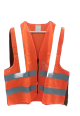 Traffic Vest 145 GSM - 3M Silver Reflective Velcro ID Pocket - Orange