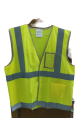 Traffic Vest 145 GSM - 3M Silver Reflective Velcro ID Pocket - Yellow Lime