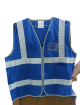 Traffic Vest 200 Denier - 3M Silver Reflective -  Grey Zip 2 Pocket - Blue