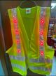 Traffic Vest w/Flashing LED Lights & Reflective Tape - Yellow - L