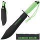 Bowie Hunting Knife with Green Handle & Black Sheath