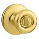 Kwikset Bed & Bath Knob Polished Brass