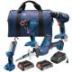 Bosch 18V 4-Tool Combo Kit Drill Driver, 2 in 1Impact Driver Sawzall & Worklight
