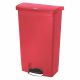 Slim Jim Resin F/Step Bin 68L/18Gal Red - RUBBERMAID
