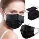 Black Disposable Face Mask 100pcs 3 Ply Dust Masks with Elastic Ear Loop