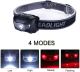 Waterproof LED Headlamp (White and Red Lights) 4 Modes Lightweight Headlight