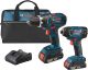 Bosch 18V 2-Tool Combo Kit (Drill/Driver & Impact Driver) w/(2) 2.0 Ah Batteries