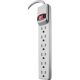 Woods Plastic 6-Outlet White Power Strip with 4' Cord