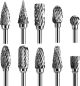 Double Cut Carbide Rotary Burr Set 10Pc 1/8