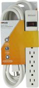 Woods Power Strip with 6 Outlets and Overload Safety Switch, 8'